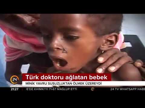 Susuzluktan ölmek üzere olan bebeği kurtaran Türk doktor gözyaşlarına boğuldu