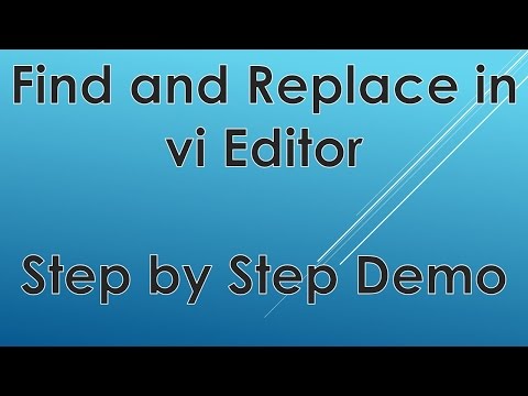 تصویری: چگونه می توانم در vi Editor آن را پیدا و جایگزین کنم؟