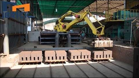 Small brick dryer chamber , robot stacking bricks on dryer cart