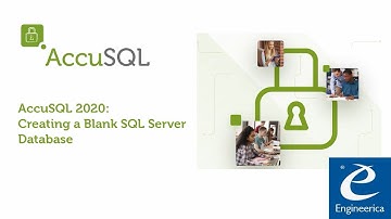 AccuSQL 2020 - Creating Blank AccuSQL Database on SQL Server
