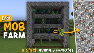 EASIEST Mob Farm | 1500+ Items per hour! (No Observers, Dispensers, Repeaters) Minecraft: 1.20+