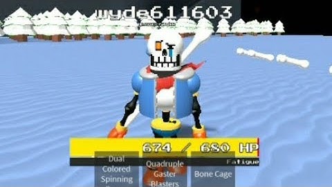 Showcasing Disbelief Papyrus power phase 1 | Roblox Sans Multiversal Battle 2