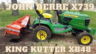 John Deere x739 with King Kutter XB 48 Tiller