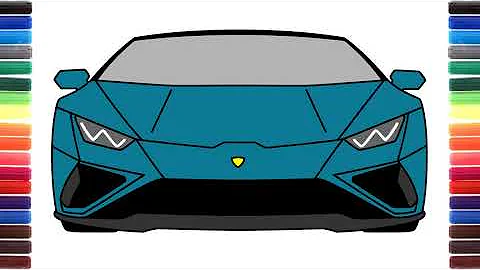 How to draw Lamborghini Huracan EVO RWD Spyder front view