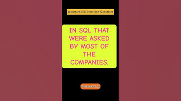 Most Important SQL Interview Question #sql #interviewquestions #datascience #shorts