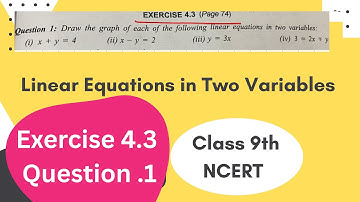 Linear Equations in Two Variables || Exercise 4.3,Question 1, Class 9th #maths #class9th #ncert