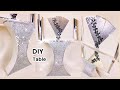 DIY Large Entryway Glam Table | Using Cardboard, Crushed Glass & Pearls | Home Decor | 2021