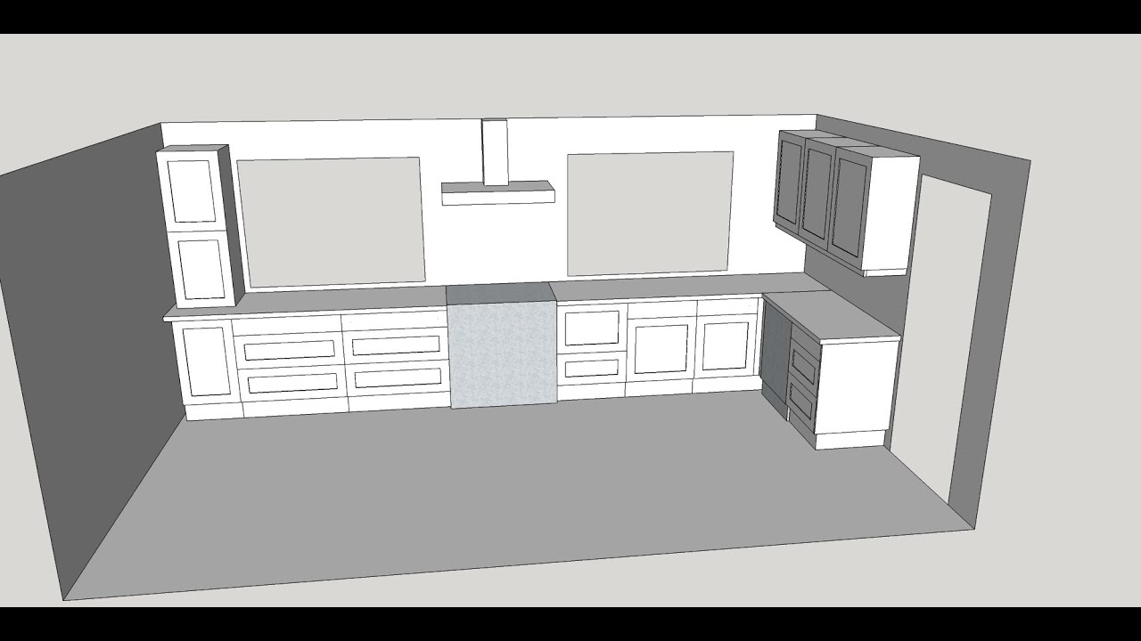 How to design a UK kitchen in Sketchup Make Part 3 HD - YouTube