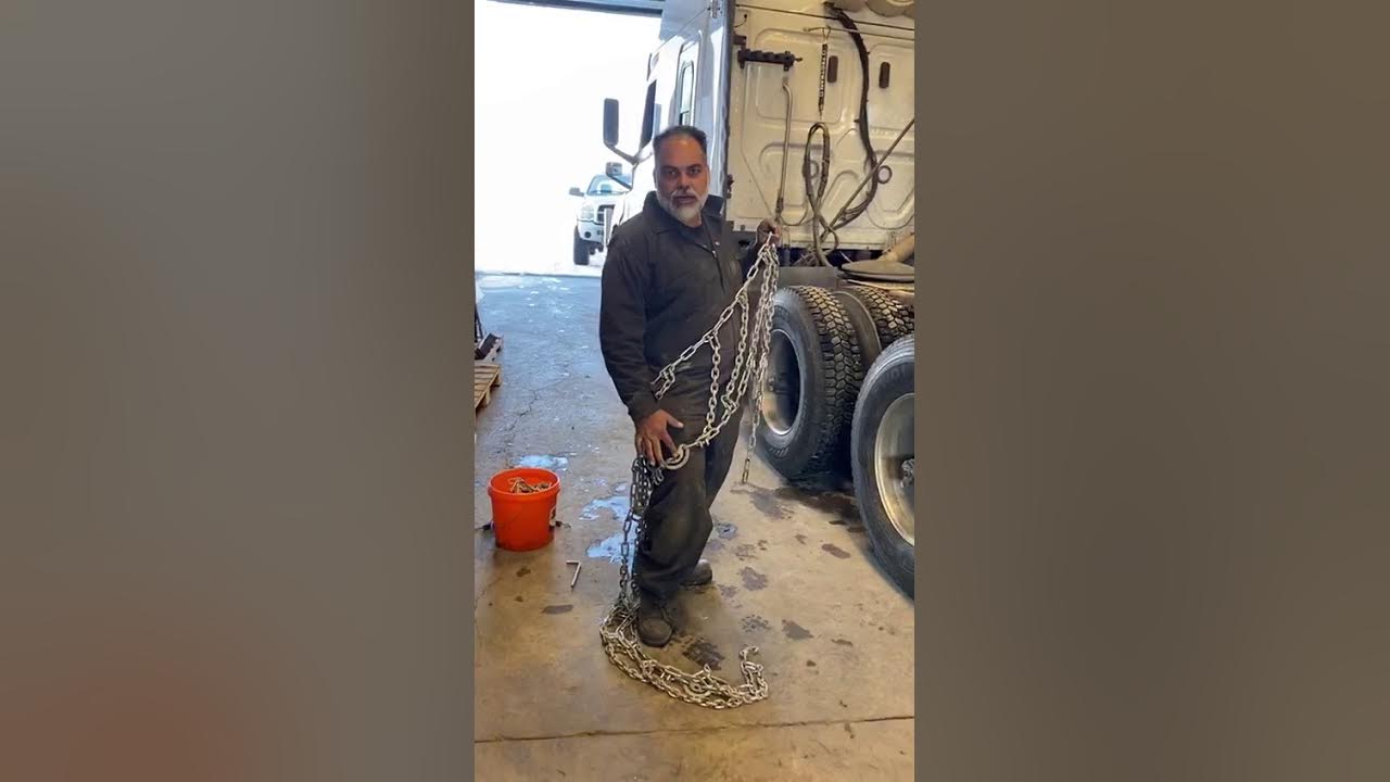 How to Install snow chains semi truck(Punjabi) YouTube
