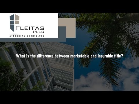 What is the difference between marketable and insurable title?