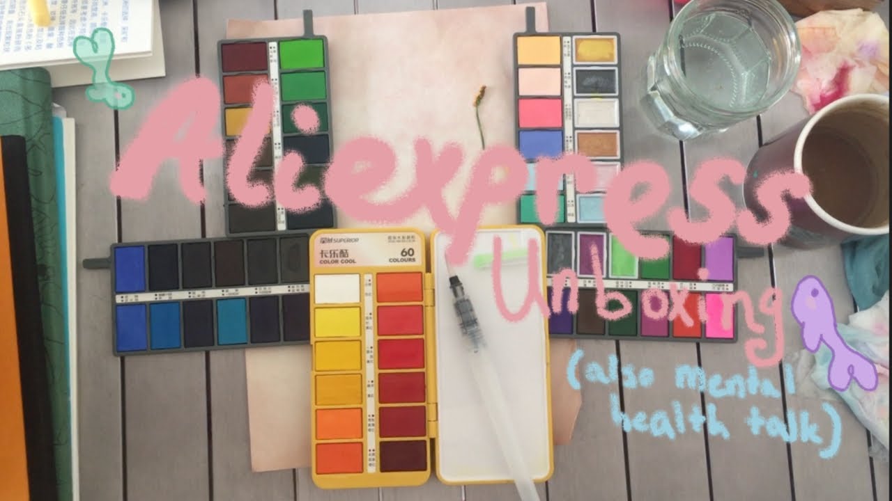Aliexpress Unboxing (Cutest Travel Paints I've ever seen!!!) + Mini Mental Health Talk