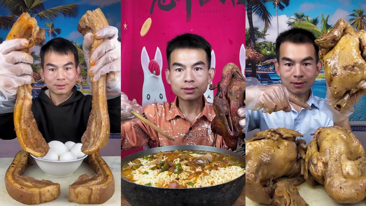 Yummy #117: Eat roll belly braised pork belly 😋😋 #mukbang #food #porkbelly #yummyfood 