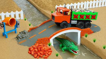 Crocodile Destroys Wooden Bridge | Science Project Builds a Brick Bridge for Trucks After Accident