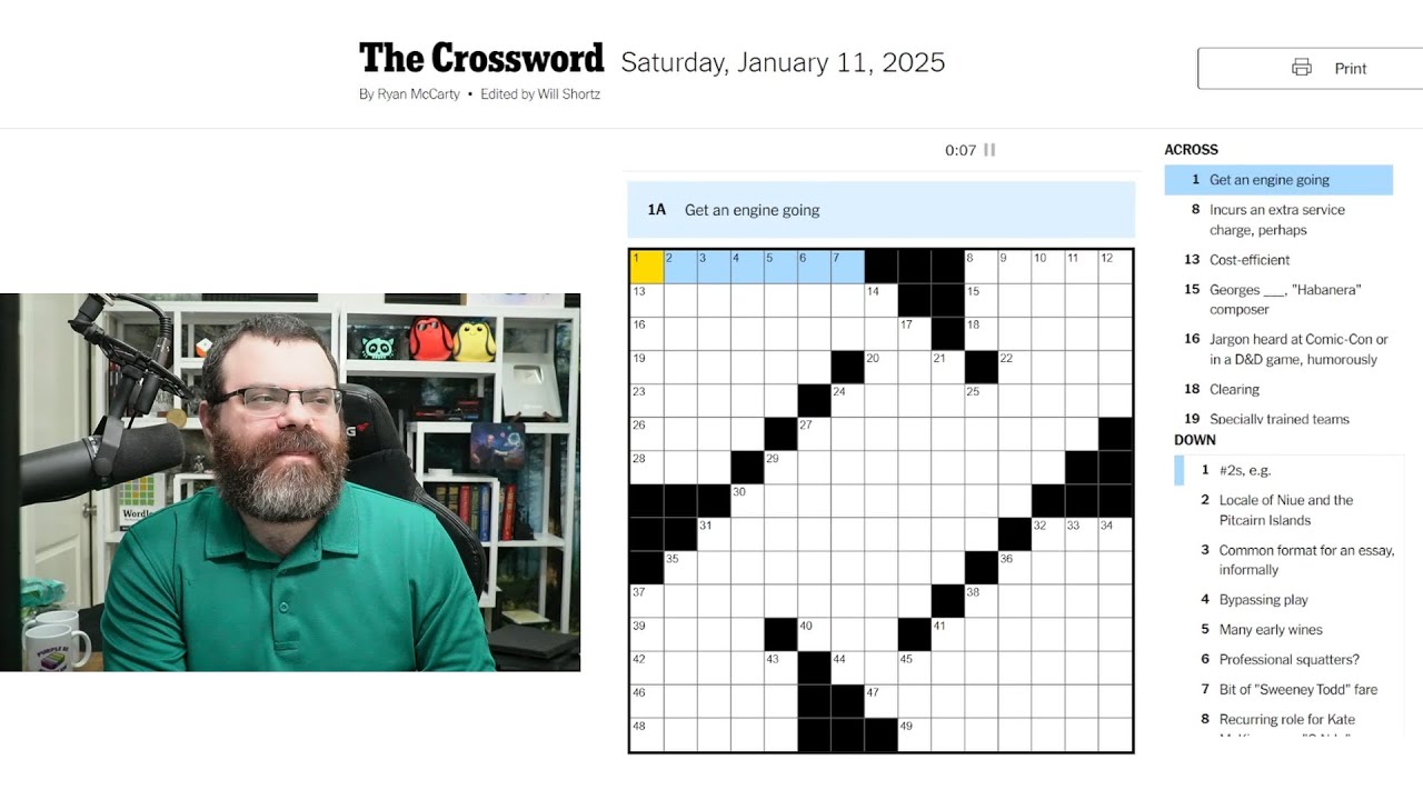 Learning Crossword Week 35 NYT Crossword Saturday Jan 11th, 2025