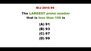 CSECMathsP1s#16 ~ Largest Prime Number Less Than 100