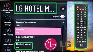 LG Smart TV Hotel Mode code WebOS / Limited Mode Settings