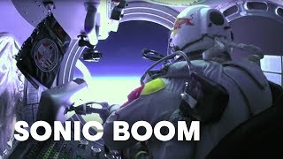 Felix Baumgartner's sonic boom captured from the ground Resimi