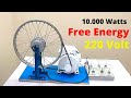 Get free energy with ac motor and converted hub motor into 220v generator at home experiment