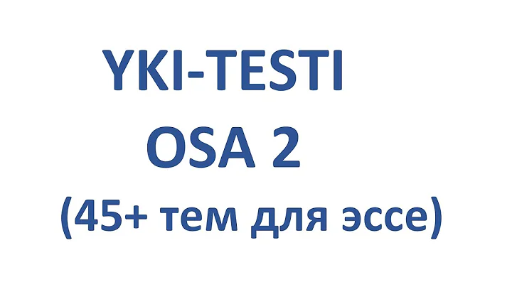 YKI test, part 2