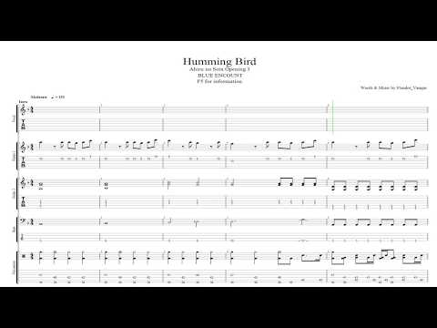 FULL || 【TAB】 Ahiru no Sora ( あひるの空 ) Opening 3 - Humming Bird (ハミングバード)
