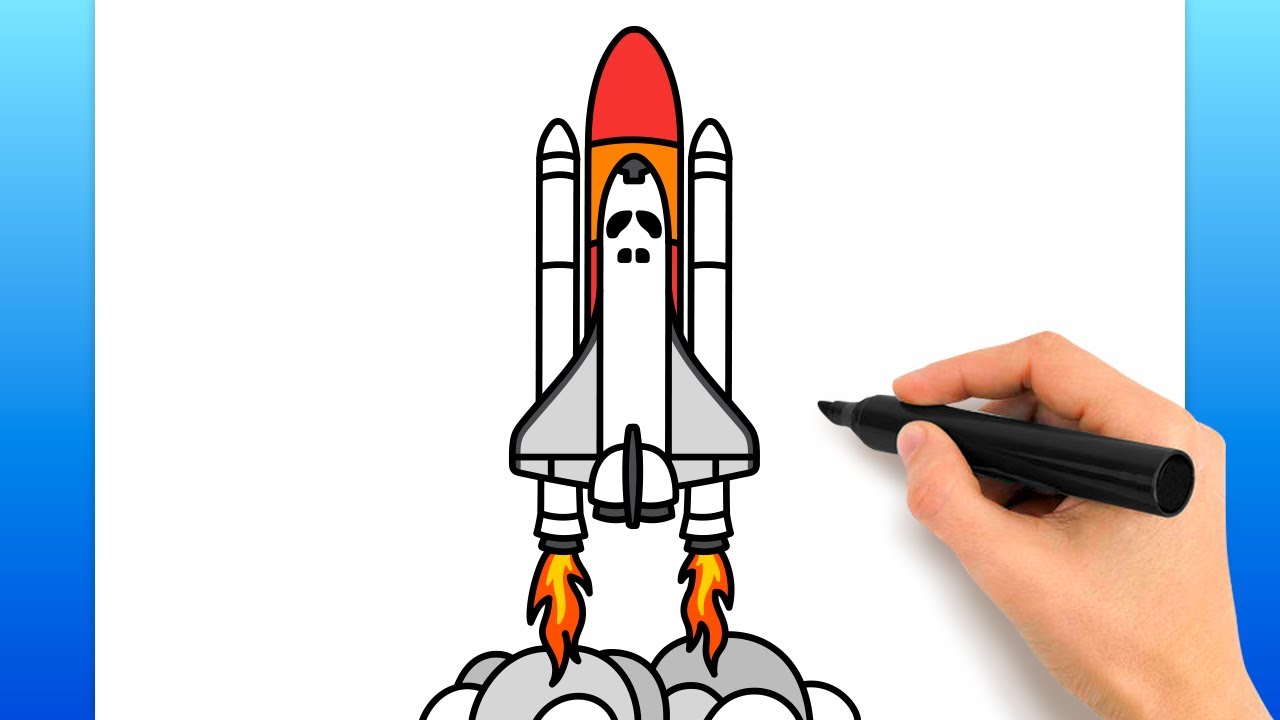 How To Draw Space Shuttle  Rocket Space Shuttle Drawing HD Png Download   Transparent Png Image  PNGitem