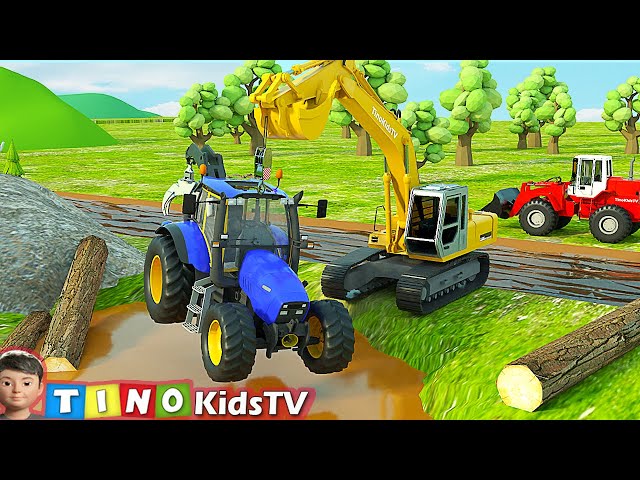 Tractor and Construction Trucks for Kids | River Driver Construction class=