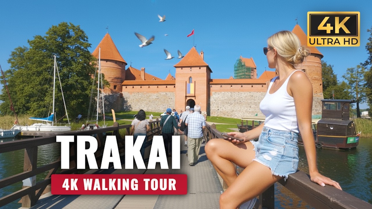 FAIRYTALE Castle on an Island? - 4K Walking Tour - Trakai, Lithuania