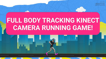 Full Body Tracking Kinect Camera Game: Customize your character, run & jump to win. Azure Kinect DK.