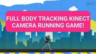 Full Body Tracking Kinect Camera Game: Customize your character, run & jump to win. Azure Kinect DK.