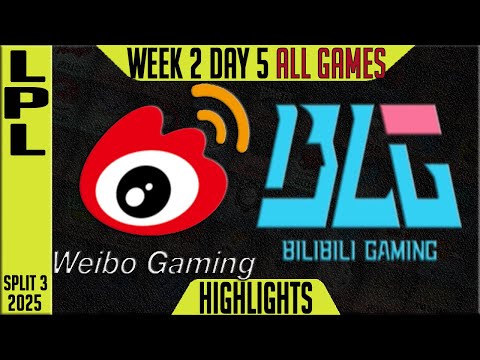 WBG vs BLG Highlights ALL GAMES | LPL Split 3 2025 W2D5 | Weibo Gaming vs Bilibili Gaming
