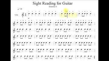 Sight Reading For Guitar Level 001 Exercise 1