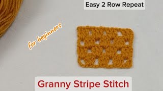 How to Crochet Flat Granny Stitch  | Granny Stripe stitch tutorial for Beginners ?✨?