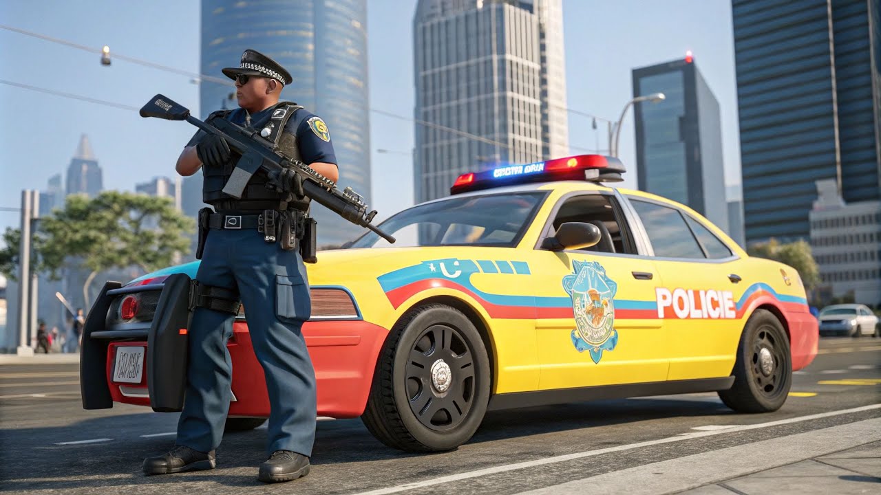 Джулли играет с полицейскими