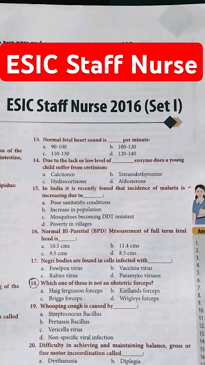 #esic_staff_nurse_previous_question_paper #esicexam #dopamine