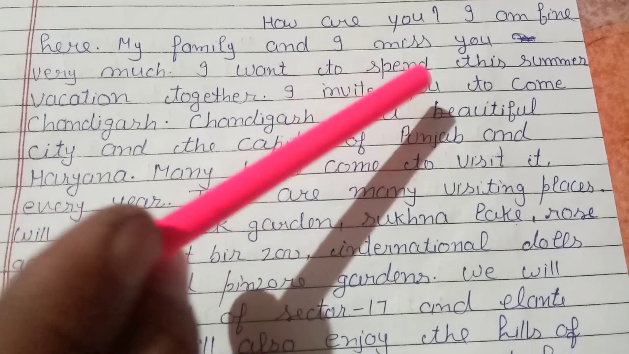 Letter To Cousin To Spend Summer Vacation YouTube