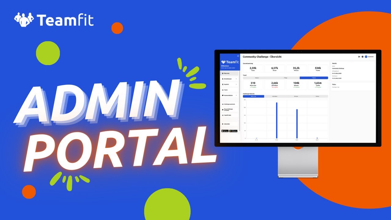 Adminportal für Teamfit - Mehr Kontrolle über eure Challenge 👍