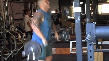 DeFrancosGym.com - Rob Leibrock concludes his brutal workout with a timed thick barbell complex
