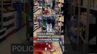 Police patrol tremor-hit stores in Granada, Spain #RTÉNews #spain