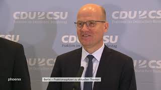 Ralph Brinkhaus und Andreas Jung vor der CDU/CSU-Fraktionssitzung am 24.09.19