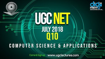 Q10 UGC NET 8 July 2018 Computer Science Paper 2 Solution (We will record it again)