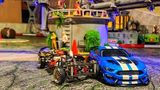 Rc drift car da3s Ford Mustang Shelby GT500 on track Factory zone