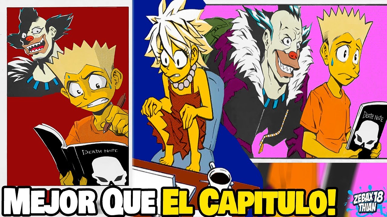 Paródia de Death Note mostra personagens de Os Simpsons em suas versões de  anime