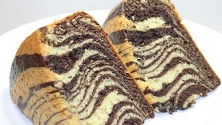 طريقة عمل الكيك المخطط - Zebra Cake