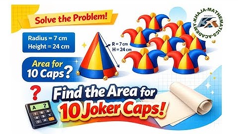 A joker’s cap is in the form of right circular cone whose base radius is 7cm and height is 24 cm.