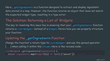 How to Resolve the MappedListIterable dynamic, Widget  Type Error in Flutter