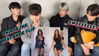 THE BEST SHOE FLIP CHALLENGE ON THE PLANET REACTION BY KOREANS