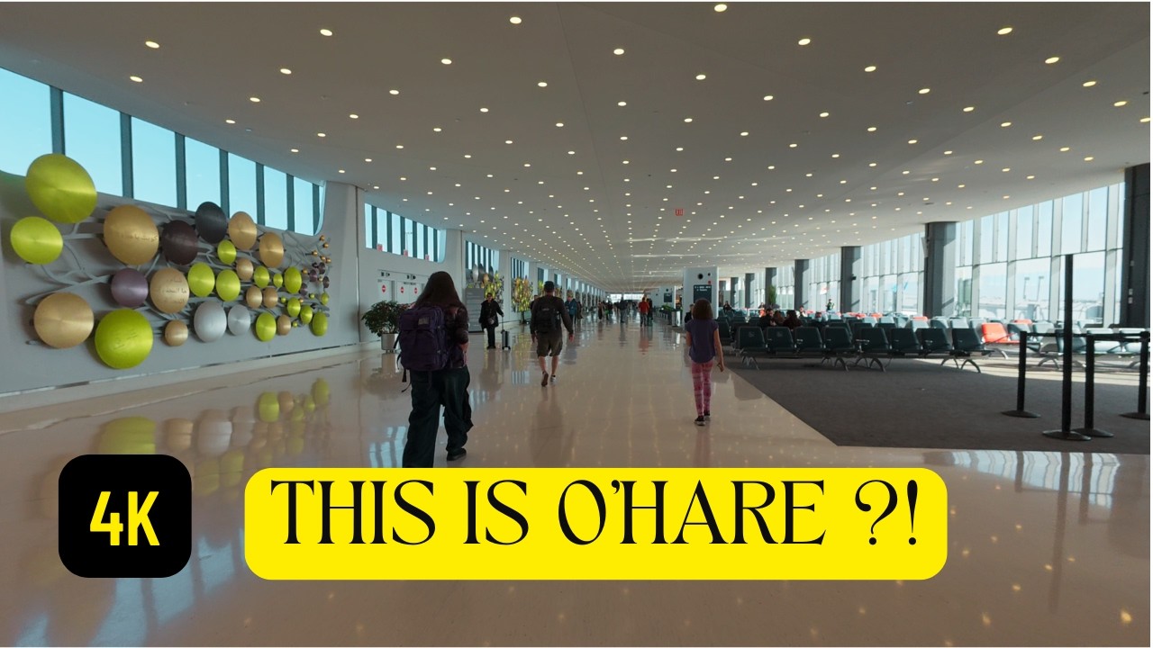 Chicago, Соединенные Штаты | Международный аэропорт O’Hare (ORD) | Терминал 5 | Обзор терминала пешком 4K