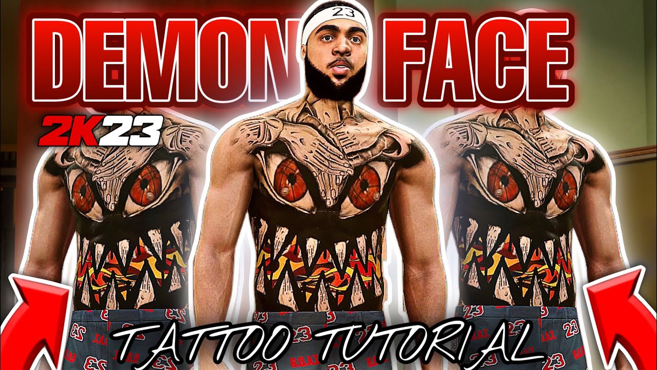 2K23 FULL-CHEST “DEMON FACE” COMP TATTOO TUTORIAL‼️🔥 (BEST TATTOO IN NBA  2K23) - YouTube