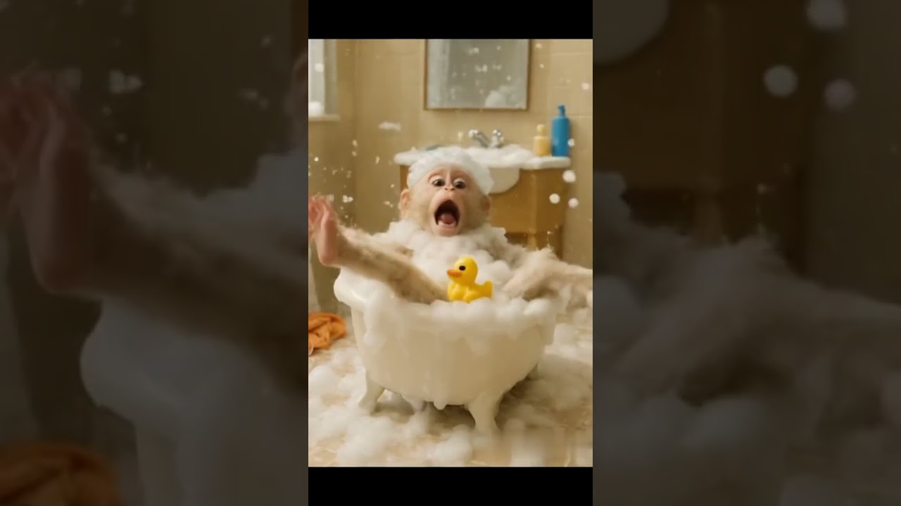 Uh ho Baby monkey had a bathroom accident 😱|Bathroom Fail