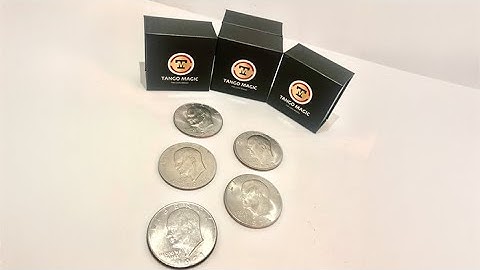 Expanded Shell Eisenhower Dollar plus 4 Regular Coins by Tango Magic